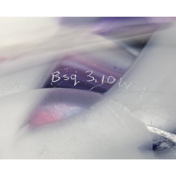 Vintage Signed Studio Art Glass Bowl Mid Century Modern Studio Clear BSQ 310 Art - Picture 10 of 10